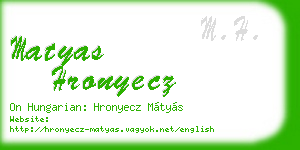 matyas hronyecz business card