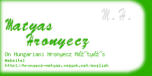 matyas hronyecz business card